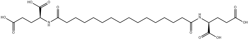 L-Glutamic acid, N,N'-(1,16-dioxo-1,16-hexadecanediyl)bis- Structure