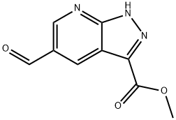 1H-Pyrazolo[3,4-b]pyridine-3-carboxylic acid, 5-formyl-, methyl ester Structure