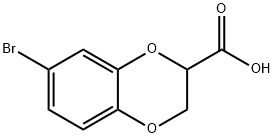 1,4-Benzodioxin-2-carboxylic acid, 7-bromo-2,3-dihydro- Structure