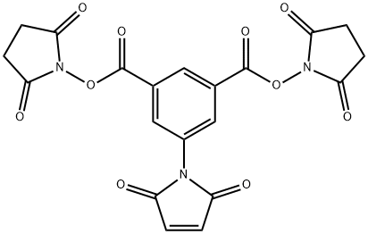 1,3-Benzenedicarboxylic acid, 5-(2,5-dihydro-2,5-dioxo-1H-pyrrol-1-yl)-, 1,3-bis(2,5-dioxo-1-pyrrolidinyl) ester Structure