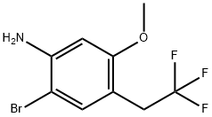 Benzenamine, 2-bromo-5-methoxy-4-(2,2,2-trifluoroethyl)- Structure