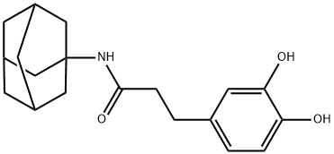 Benzenepropanamide, 3,4-dihydroxy-N-tricyclo[3.3.1.13,7]dec-1-yl- Structure