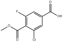 1,4-Benzenedicarboxylic acid, 2-chloro-6-fluoro-, 1-methyl ester 구조식 이미지