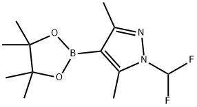 1H-Pyrazole, 1-(difluoromethyl)-3,5-dimethyl-4-(4,4,5,5-tetramethyl-1,3,2-dioxaborolan-2-yl)- 구조식 이미지