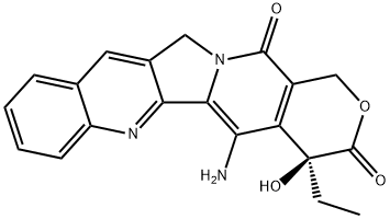 1H-Pyrano[3',4':6,7]indolizino[1,2-b]quinoline-3,14(4H,12H)-dione, 5-amino-4-ethyl-4-hydroxy-, (4S)- Structure