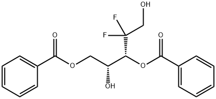 2-Deoxy-2,2-difluoro-3,5-dibenzoate D-erythro-Pentitol Structure