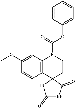 Phenyl-7-methoxy-2',5'-dioxospiro[2,3-dihydroquinoline-4,4'-imidazolidine]-1-carboxylate Structure