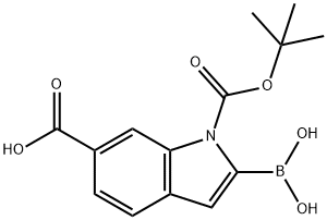 1H-Indole-1,6-dicarboxylic acid, 2-borono-, 1-(1,1-dimethylethyl) ester Structure