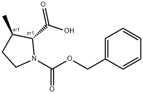 trans-1-Cbz-3-methyl-pyrrolidine-2-carboxylic acid Structure