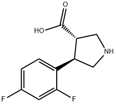 3-Pyrrolidinecarboxylic acid, 4-(2,4-difluorophenyl)-, (3S,4R)- 구조식 이미지