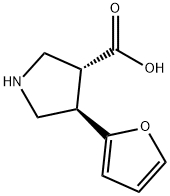 3-Pyrrolidinecarboxylic acid, 4-(2-furanyl)-, (3R,4R)- Structure