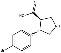3-Pyrrolidinecarboxylic acid, 4-(4-bromophenyl)-, (3R,4S)- Structure