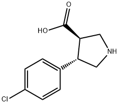 (3R,4S)-4-(4-Chlorophenyl)-3-pyrrolidinecarboxylic acid 구조식 이미지