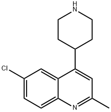 Quinoline, 6-chloro-2-methyl-4-(4-piperidinyl)- Structure