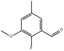 Benzaldehyde, 2-fluoro-3-methoxy-5-methyl- Structure