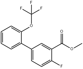 [1,1'-Biphenyl]-3-carboxylic acid, 4-fluoro-2'-(trifluoromethoxy)-, methyl ester Structure