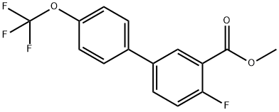 [1,1'-Biphenyl]-3-carboxylic acid, 4-fluoro-4'-(trifluoromethoxy)-, methyl ester Structure