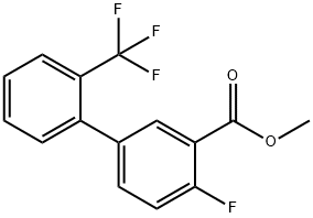 [1,1'-Biphenyl]-3-carboxylic acid, 4-fluoro-2'-(trifluoromethyl)-, methyl ester Structure