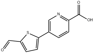 2-Pyridinecarboxylic acid, 5-(5-formyl-2-thienyl)- Structure