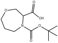 1,4-Oxazepine-3,4(5H)-dicarboxylic acid, tetrahydro-, 4-(1,1-dimethylethyl) ester 구조식 이미지
