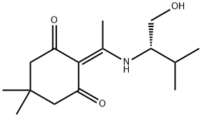 1,3-Cyclohexanedione, 2-[1-[[(1S)-1-(hydroxymethyl)-2-methylpropyl]amino]ethylidene]-5,5-dimethyl- Structure