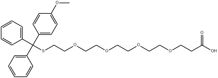 4,7,10,13-Tetraoxa-16-thiaheptadecanoic acid, 17-(4-methoxyphenyl)-17,17-diphenyl- Structure