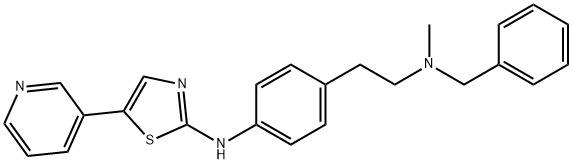 2-Thiazolamine, N-[4-[2-[methyl(phenylmethyl)amino]ethyl]phenyl]-5-(3-pyridinyl)- Structure