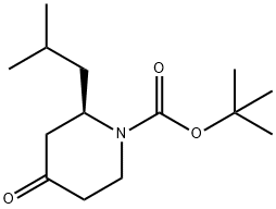 1-Piperidinecarboxylic acid, 2-(2-methylpropyl)-4-oxo-, 1,1-dimethylethyl ester, (2R)- Structure