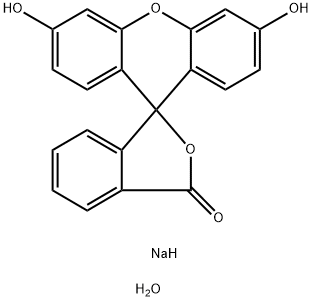Spiro[isobenzofuran-1(3H),9'-[9H]xanthen]-3-one, 3',6'-dihydroxy-, sodium salt, hydrate (1:2:2) Structure