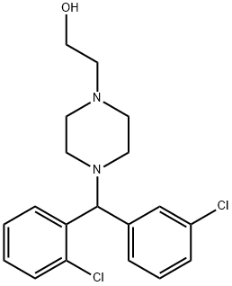 1-Piperazineethanol, 4-[(2-chlorophenyl)(3-chlorophenyl)methyl]- 구조식 이미지