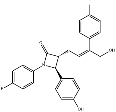 2-Azetidinone, 1-(4-fluorophenyl)-3-[(2E)-3-(4-fluorophenyl)-4-hydroxy-2-buten-1-yl]-4-(4-hydroxyphenyl)-, (3R,4S)- Structure