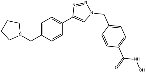 Benzamide, N-hydroxy-4-[[4-[4-(1-pyrrolidinylmethyl)phenyl]-1H-1,2,3-triazol-1-yl]methyl]- Structure