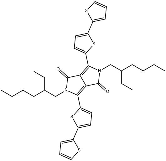 3,6-bis(2,2'-bithiophene-5-yl)-2,5-bis(2-ethylhexyl)-2,5-dihydropyrrolo[3,4-c]pyrrole-1,4-dione Structure