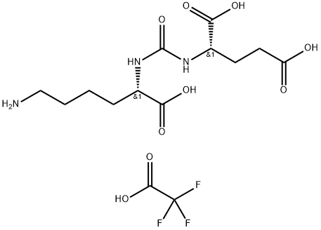 (2S)-2-(3-((S)-5-amino-1-carboxypentyl)ureido)pentanedioic acid TFA Structure
