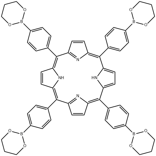 5,10,15,20-tetrakis[4-(1,3,2-dioxaborinan-2-yl)phenyl]-21H,23H-Porphine 구조식 이미지