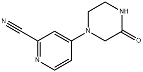 2-Pyridinecarbonitrile, 4-(3-oxo-1-piperazinyl)- Structure