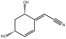 (1E)-1-Cyanomethylene-2-cyclohexene-4α,6α-diol 구조식 이미지