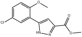 JR-13990, Methyl 3-(5-chloro-2-methoxyphenyl)-1H-pyrazole-5-carboxylate, 95% 구조식 이미지