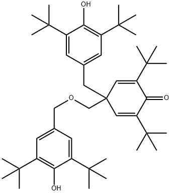 2,5-Cyclohexadien-1-one, 4-[[[3,5-bis(1,1-dimethylethyl)-4-hydroxyphenyl]methoxy]methyl]-4-[[3,5-bis(1,1-dimethylethyl)-4-hydroxyphenyl]methyl]-2,6-bis(1,1-dimethylethyl)- 구조식 이미지