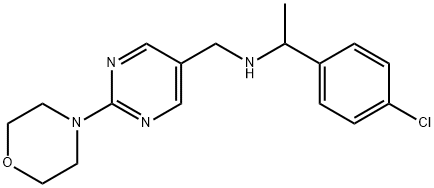 5-?Pyrimidinemethanamin?e, N-?[1-?(4-?chlorophenyl)?ethyl]?-?2-?(4-?morpholinyl)?- 구조식 이미지