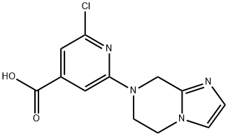 2-Chloro-6-{5H,6H,7H,8H-imidazo[1,2-a]pyrazin-7-yl}pyridine-4-carboxylic Acid 구조식 이미지