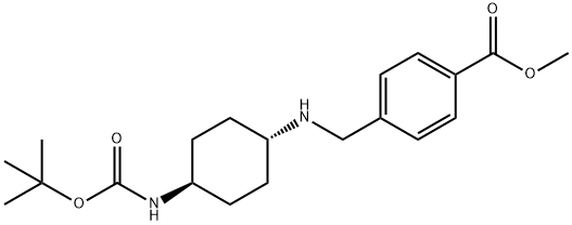 Methyl4-[(1R*,4R*)-4-(tert-butoxycarbonylamino)cyclohexylamino]methyl]benzoate 구조식 이미지