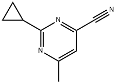 4-Pyrimidinecarbonitrile, 2-cyclopropyl-6-methyl- Structure