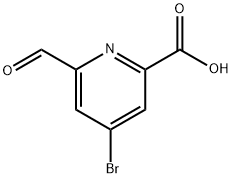 2-Pyridinecarboxylic acid, 4-bromo-6-formyl- Structure