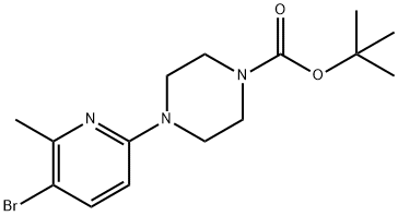 tert-Butyl 4-(5-bromo-6-methylpyridin-2-yl)piperazine-1-carboxylate 구조식 이미지