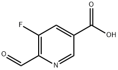 3-Pyridinecarboxylic acid, 5-fluoro-6-formyl- 구조식 이미지