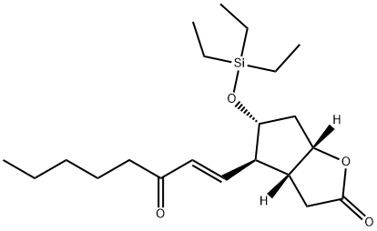 2H-Cyclopenta[b]furan-2-one, hexahydro-4-[(1E)-3-oxo-1-octen-1-yl]-5-[(triethylsilyl)oxy]-, (3aR,4R,5R,6aS)- Structure