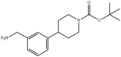 1-Piperidinecarboxylic acid, 4-[3-(aminomethyl)phenyl]-, 1,1-dimethylethyl ester Structure