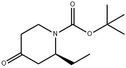 1-Piperidinecarboxylic acid, 2-ethyl-4-oxo-, 1,1-dimethylethyl ester, (2S)- 구조식 이미지