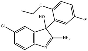 3H-Indol-3-ol, 2-amino-5-chloro-3-(2-ethoxy-5-fluorophenyl)- Structure